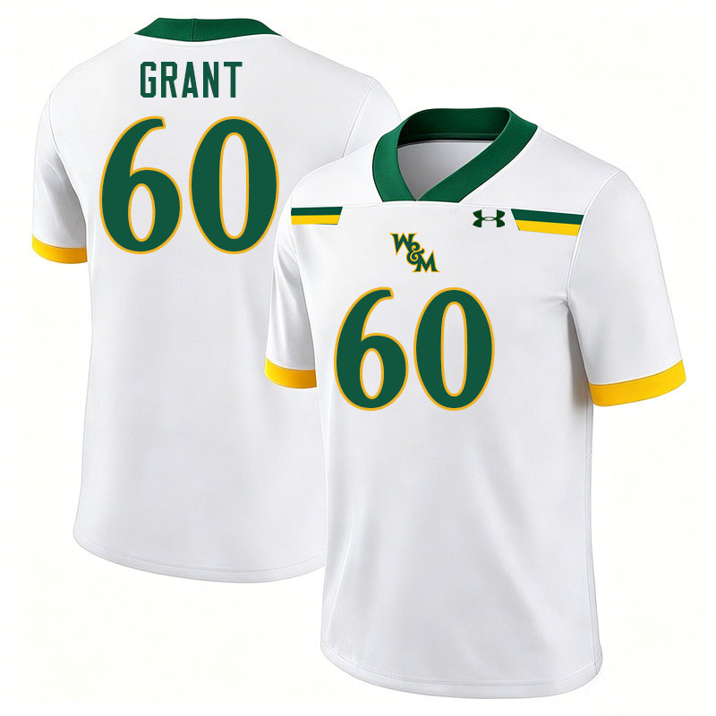 William & Mary Tribe #60 Charles Grant College Football Jerseys,Uniforms-White